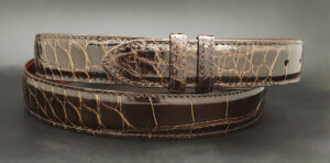 Alligator Belt Strap, Glossy Chocolate
