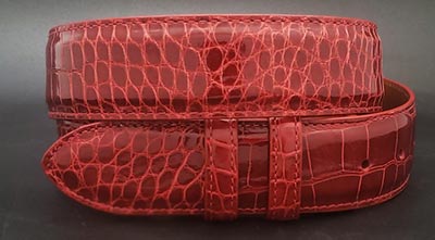 Red Glossy Alligator belt