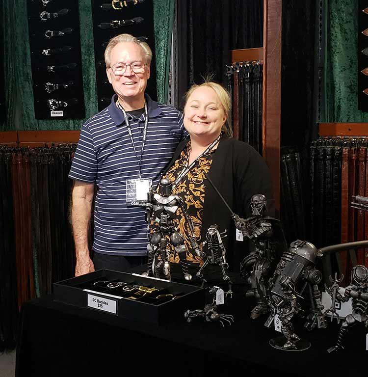 Paul and Lisa Scibienski, owners of Kalifano Belts and Buckles