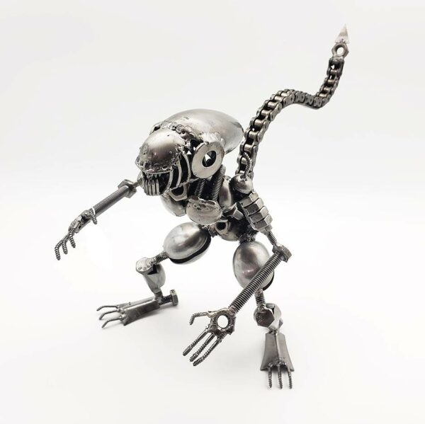 Alien inspired (crouching) Recycled Metal Sculpture