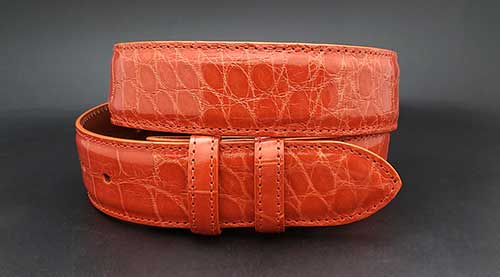 Custom Orange Alligator belt